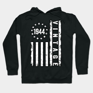 80 Years Old Gifts Vintage 1944 American Flag 80th Birthday Hoodie